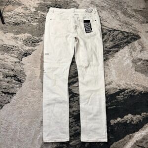 Ksubi Chitch Slim Jeans Mens 34 Off White Denim Cotton Stretch Mid Rise Straight